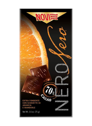 Novi Nero Extra Dark Chocolate with Orange & Almonds Bar, 75g