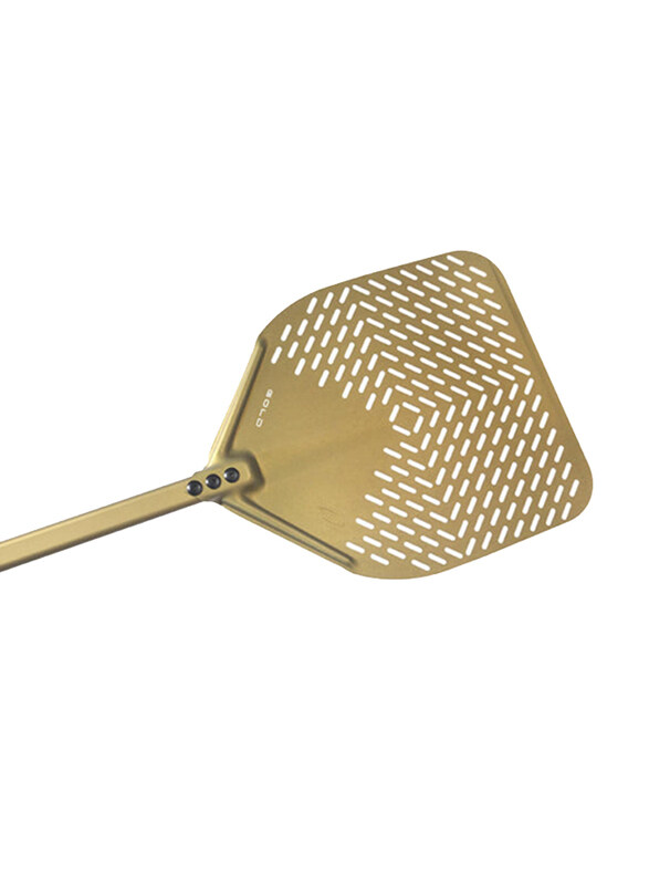 

Gi.metal 33cm Rectangular Perforated Pizza Peel, Gold