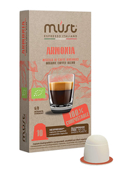 Must Espresso Italiano Armonia Compostable Organic Coffee Blend, 10 Capsules