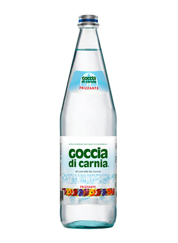 Gocce di Carnia Sparkling Water, 12 Glass Bottles x 1 Liter
