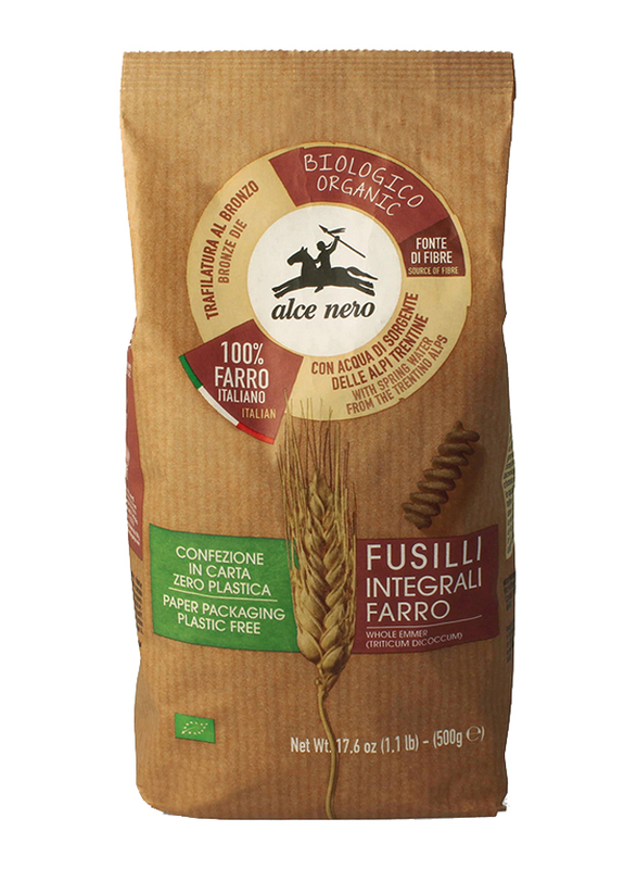 Alce Nero Emmer Fusilli Organic Wholegrain Pasta, 500g