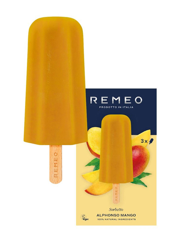Remeo Alphonso Mango Stick Ice Cream Sorbetto Frozen, 3 x 70g