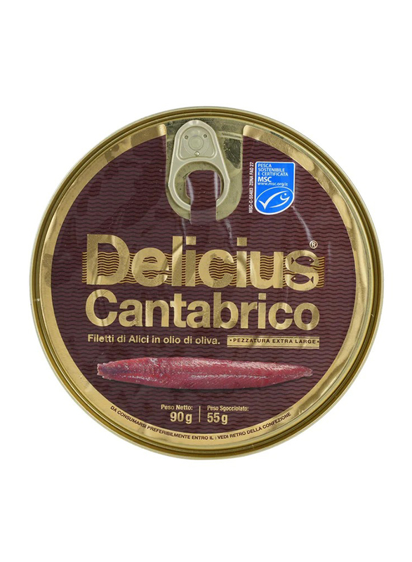 Delicius Anchovy Fillets Cantabrian Olive Oil, 90g