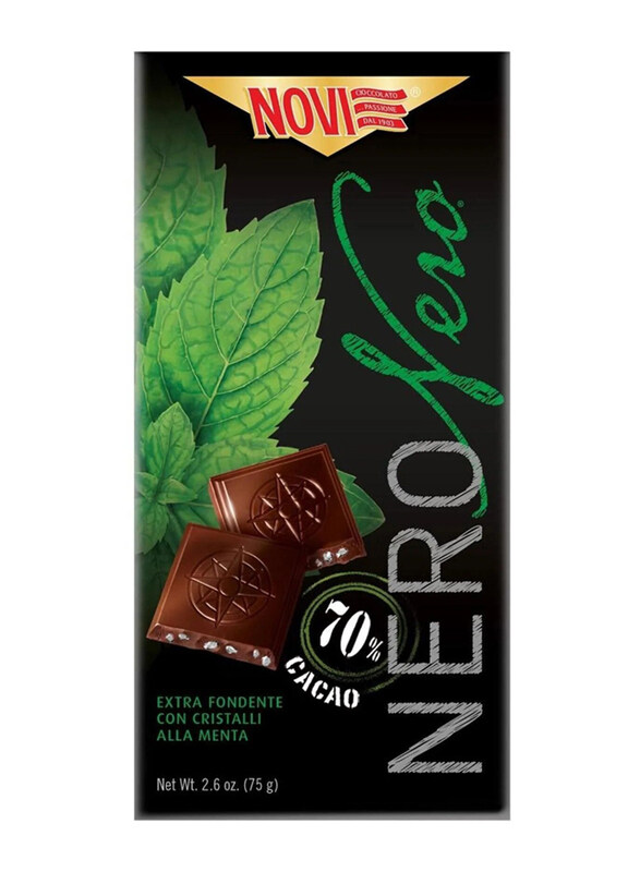 

Novi Extra Dark Chocolate Bar with Mint Crystals, 75g