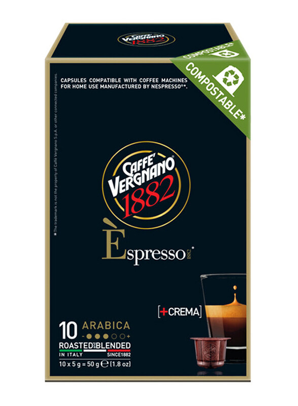 

Caffe Vergnano 1882 Espresso Arabica Capsules, 10 Capsules