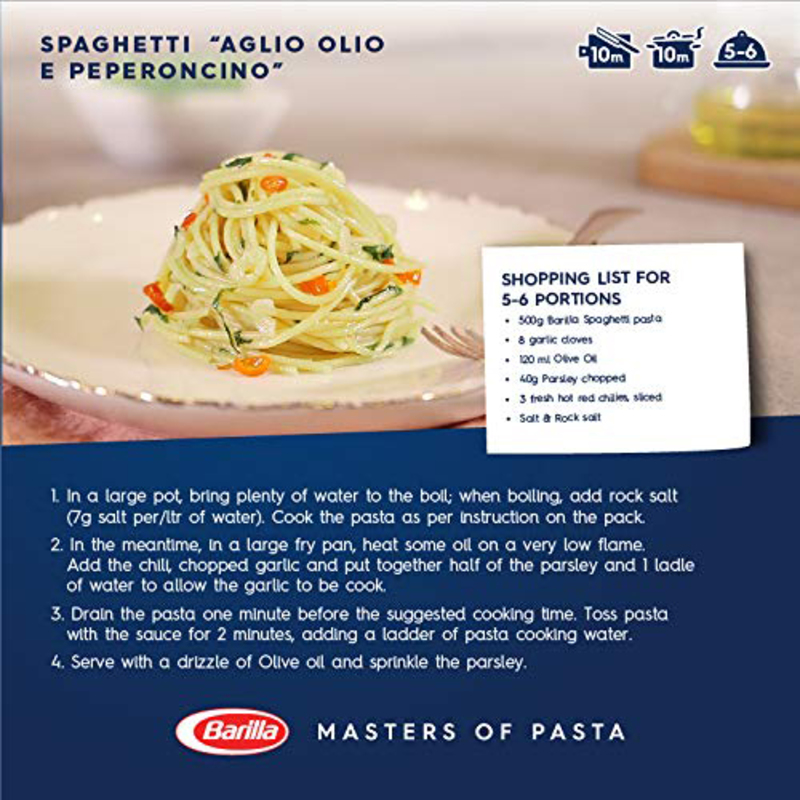 Barilla No.5 Spaghetti Rigati, 500g