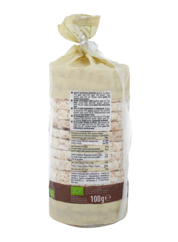 Alce Nero Organic Whole Rice & Cereals Cakes, 100g