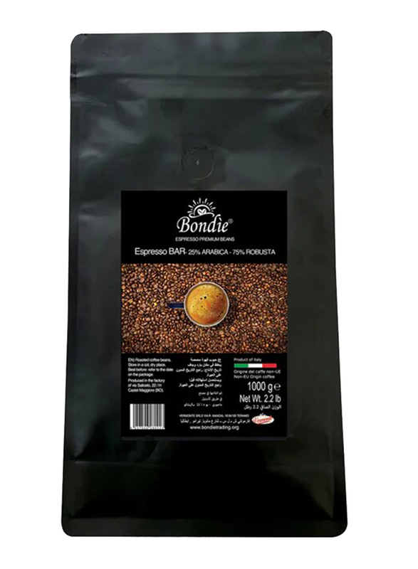 Bondie Espresso Bar 25% Arabica 75% Robusta Coffee Beans, 1000g