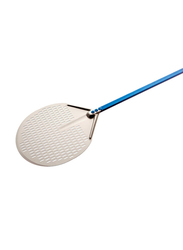 Gi.metal 33cm Round Perforated Pizza Peel, Silver/Blue