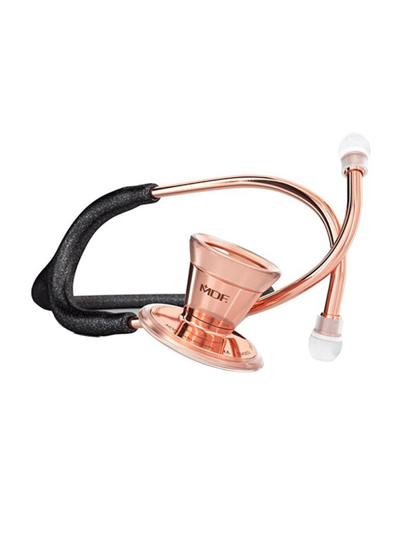 

MDF Instruments Procardial Stainless Steel Adult Stethoscope, 797GLRG, Black Glitter/Rose Gold