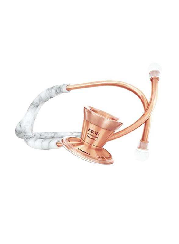 

MDF Instruments Procardial Titanium Cardiology Stethoscope, 797TMBRG, Carrera Marble/Rose Gold