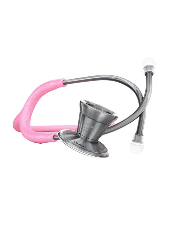 

MDF Instruments Procardial Titanium Cardiology Stethoscope, F797TGL01MT, Light Pink Glitter/Metalika