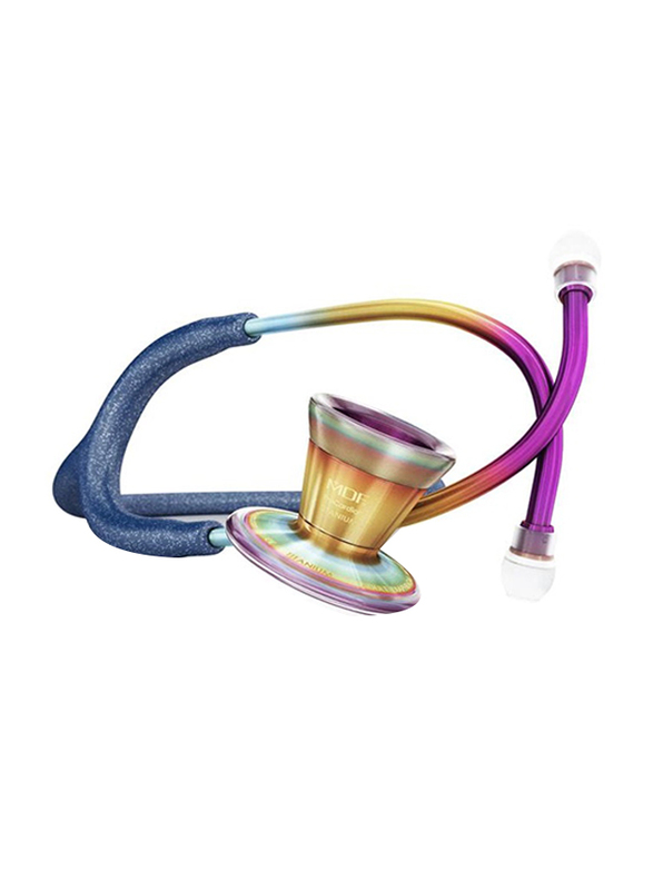 MDF Instruments Procardial Titanium Cardiology Stethoscope, 797TGL04KL, Navy Blue Glitter/Kaleidoscope
