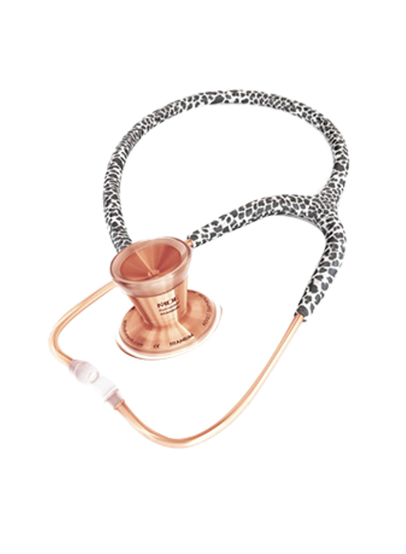 MDF Instruments Procardial Titanium Cardiology Stethoscope, 797TSLRG, Snow Leopard/Rose Gold