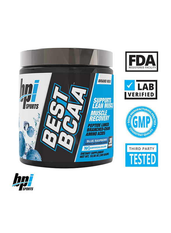 BPI Sports Best BCAA Dietary Supplement, 300gm, Blue Raspberry