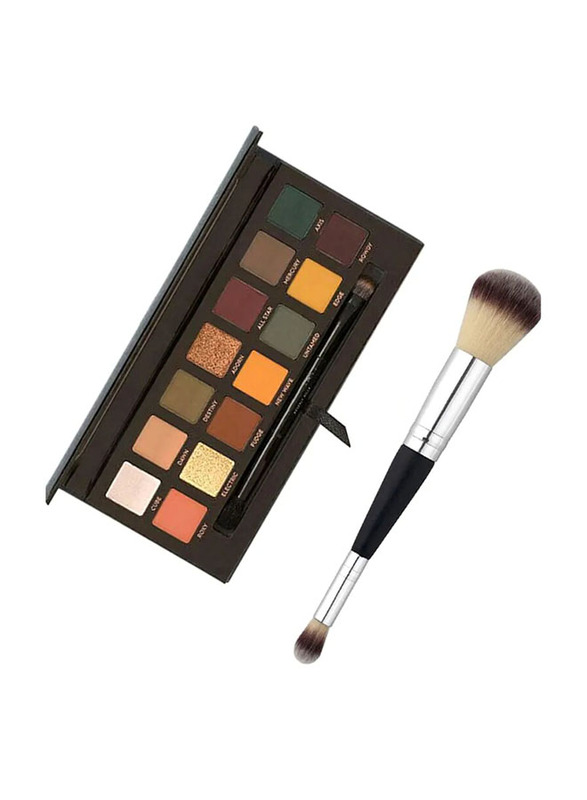 Soft Glam Eyeshadow Palette with Double End Brush, Multicolour