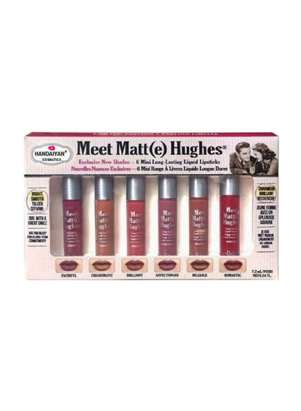 Handaiyan 6-Piece Meet Matte Hughes Liquid Lipstick Set, Multicolour