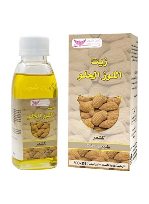 Kuwait Shop Sweet Almond Oil for All Hair Type, Clear, 125ml