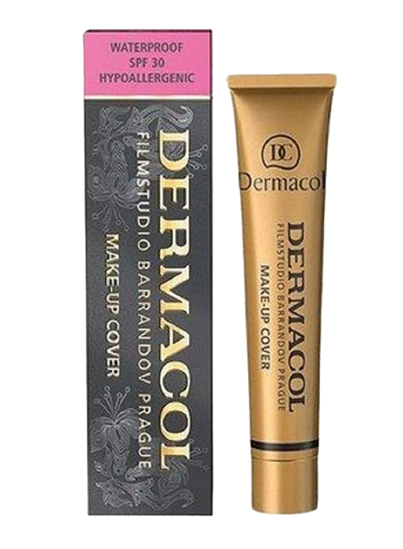 Dermacol Make-Up Cover Cream Foundation with SPF 30, 215 Medium Beige with Reddish Undertone, Beige