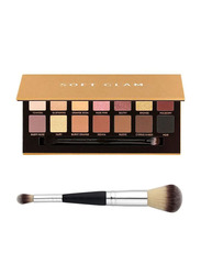 Soft Glam Eyeshadow Palette with Double End Brush, Multicolour