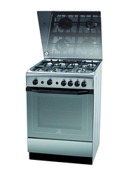 Indesit 4-Burners Free Standing Gas Cooker, I-6TG1GXGHEX-FI, Silver