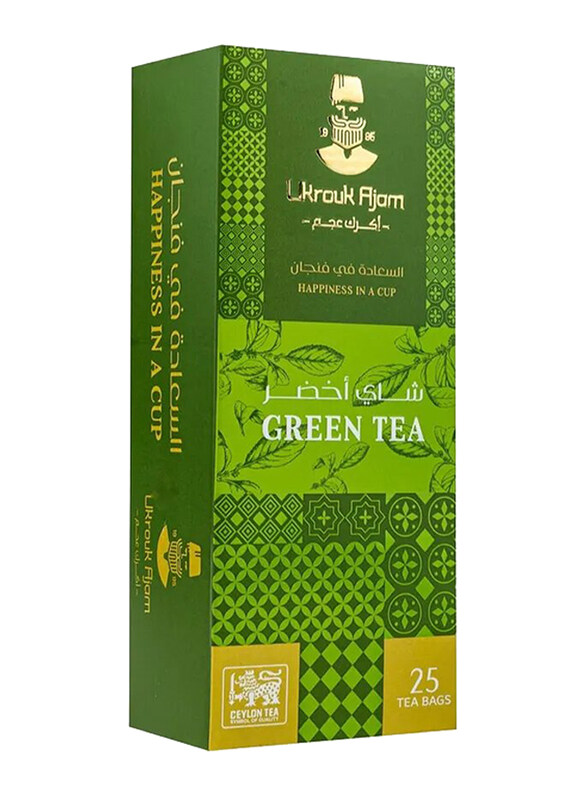 

Ukrouk Ajam Pure Ceylon Green Tea, 25 Tea Bags