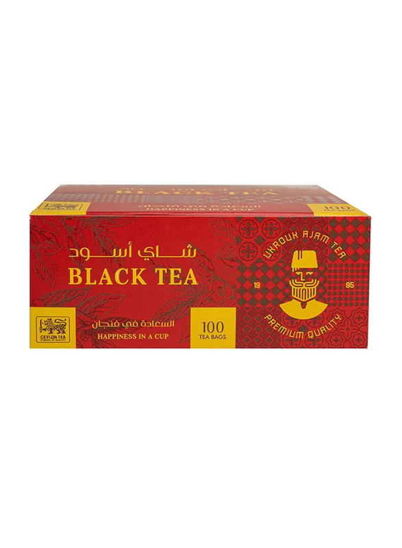 Ukrouk Ajam Pure Ceylon Black Tea, 100 Tea Bags