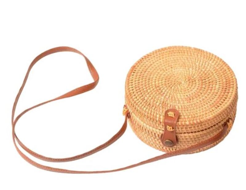 Cherrypick - Handmade Eco Bamboo Boho Basket  Bag - Cream