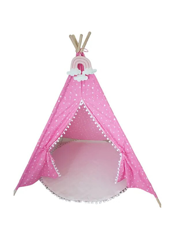 Cherrypick Star Cotton Teepee with Mat, Pink