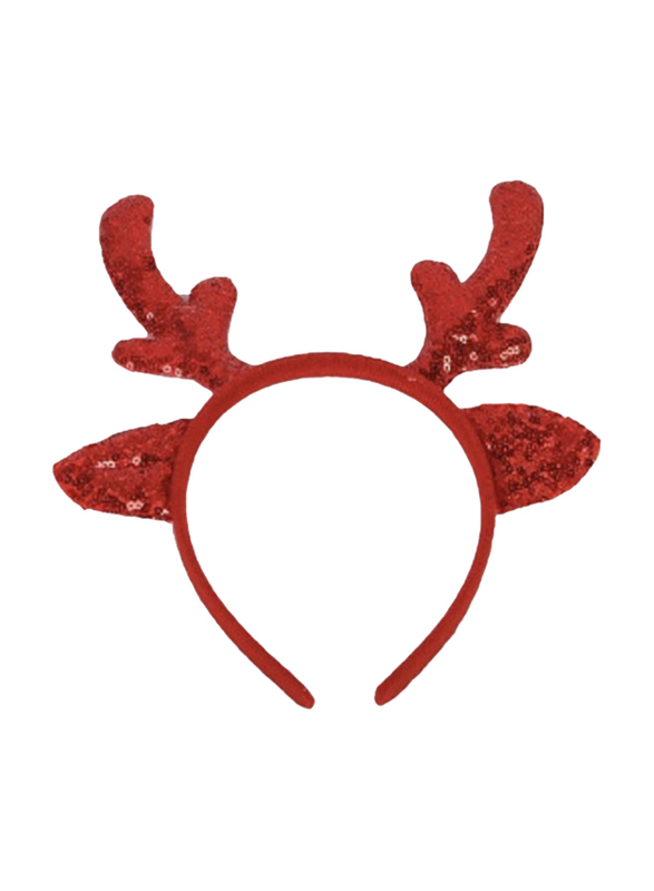 Merry Christmas Christmas Headband with Sequin, 14cm, Red