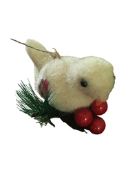 Merry Christmas Bird Hanging Decoration, 20cm, White