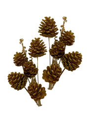 Eco Flowers 6-Piece Dried Pine Cone Sticks Christmas Vase Flower Filler, Copper