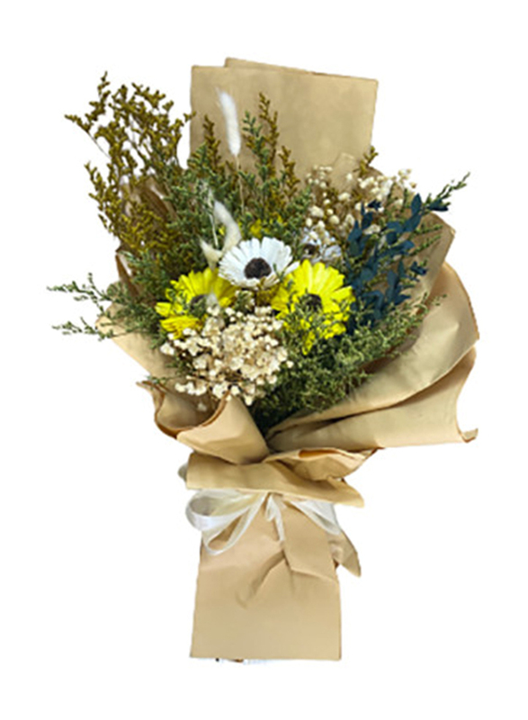 Eco Flowers Sunshine Dried Flowers Bouquet, Multicolour