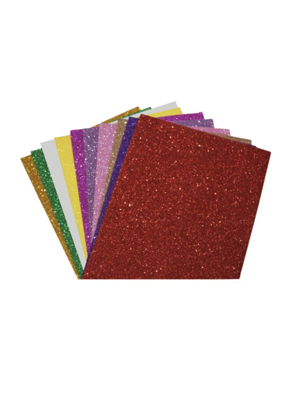 Mindset Glitter Foam Board Sheet, 10 Pieces, Multicolour