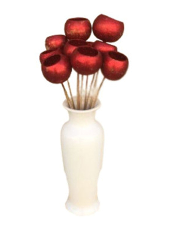 Eco Flowers 6-Piece Dried Bell Cup Vase Flower Filler, Red