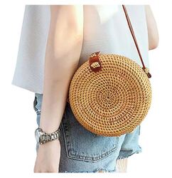 Cherrypick - Handmade Eco Bamboo Boho Basket  Bag - Cream