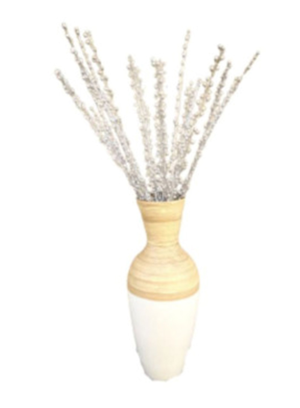 Eco Flowers 10-Piece Dried Pearl Vase Flower Filler, Silver