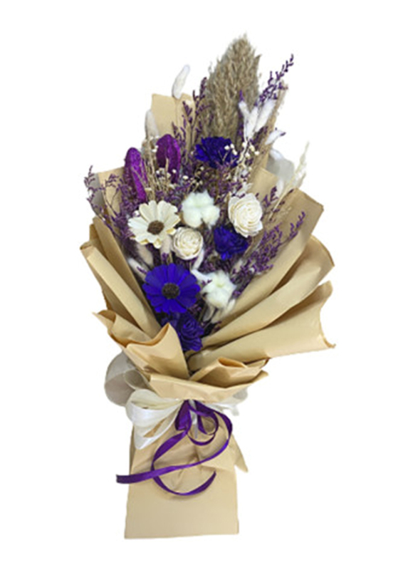 Eco Flowers Pleasant Dried Flowers Bouquet, Violet