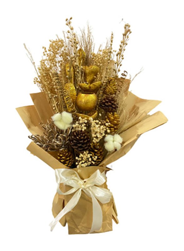 

Eco Flowers Golden Charm Dried Flowers Bouquet, Gold