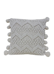 Cherrypick Macrame Wave Cushion Cover with Pillow, Grey
