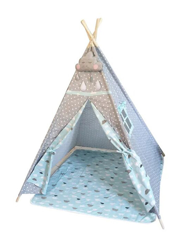 

Cherrypick Prince Cotton Teepee Tent with Mattress, Blue