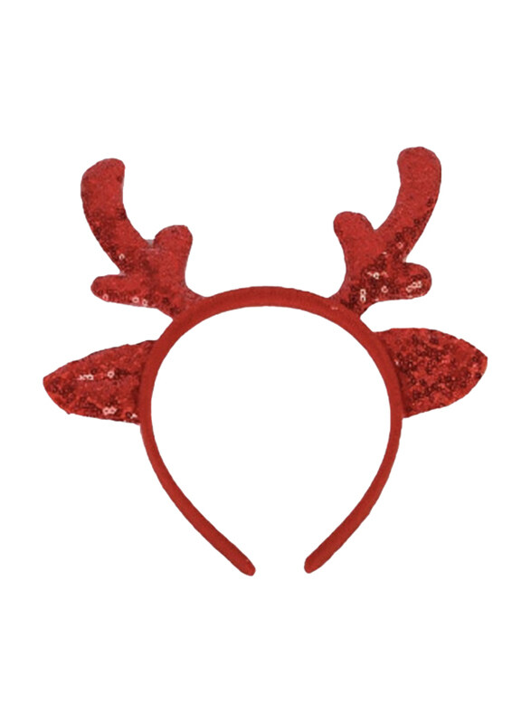 

Merry Christmas Christmas Headband with Sequin, 14cm, Red