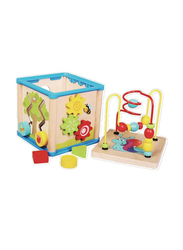 Mindset Wooden Multi Activity Cube, 3 Pieces, Ages 1.5+