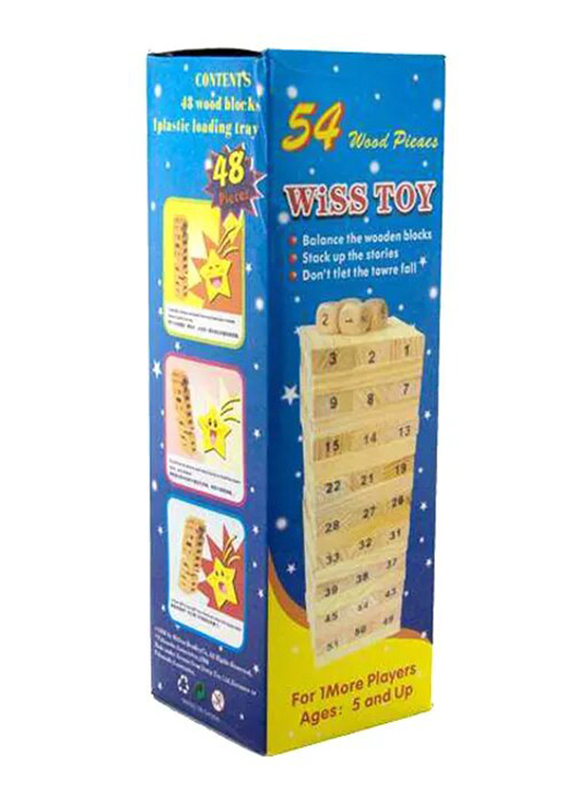 Mindset Wooden Stacker Jenga Game, 54 Pieces, Ages 5+