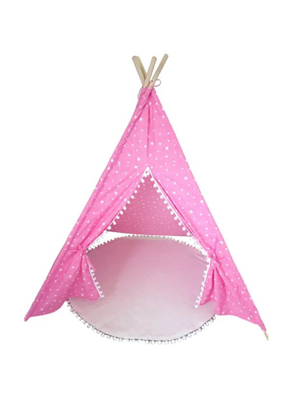 Cherrypick Star Cotton Teepee with Mat, Pink