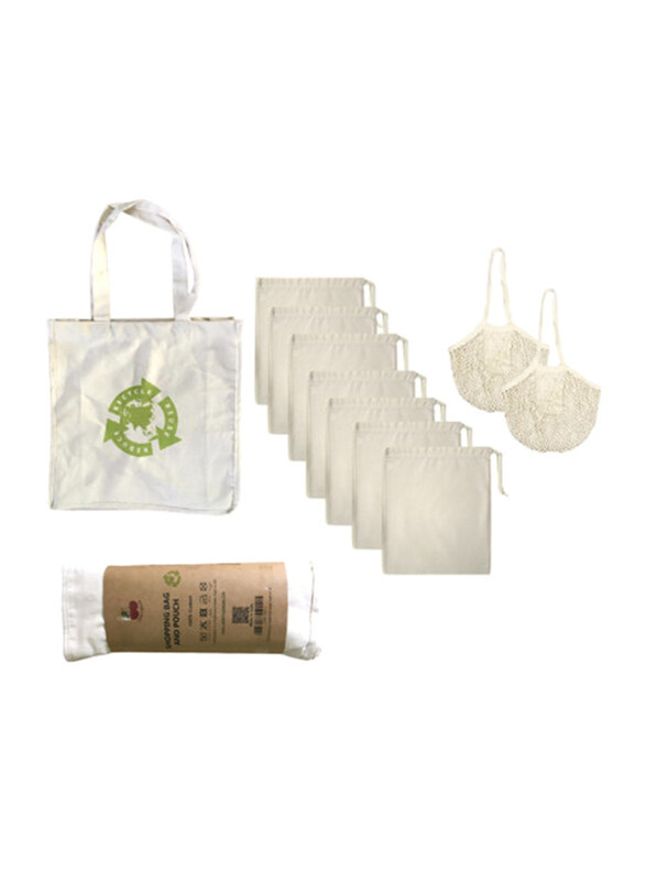 

Cherrypick Eco Friendly Cotton Shopping Bags, 10 Pieces, White