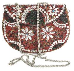 Kaf Craft - Handcrafted Stone Mosaic Clutches/ Purse - Red