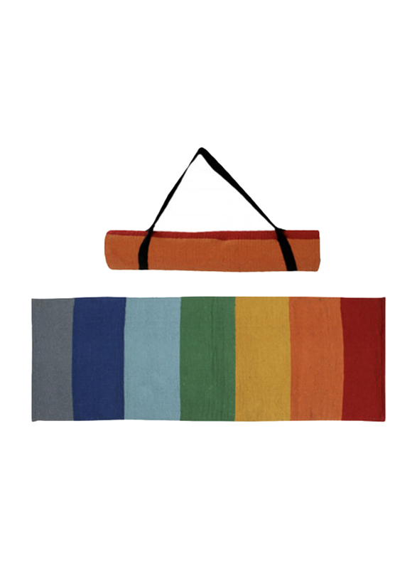 Cherrypick Rainbow Cotton Yoga Mat, Multicolour