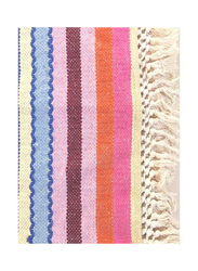 Cherrypick Rectangle Rainbow Cotton Handloom Rug, Multicolour