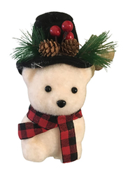 Merry Christmas Teddy Bear Hanging Decoration, 20cm, Multicolour